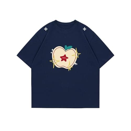 JOLILUNA Whimsy Twee Clothes for Women Oversize Graphic Apple Tee Y2k Fashion Whimsical Clothes 2025 thumbnail 8
