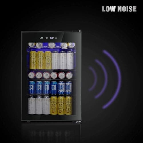 Antarctic Star Beverage Cooler 145 Can Mini Fridge Glass Door for Soda Beer Wine Glass Door Stainless Steel Small Drink Refrigerator Digital Display for Home, Office Bar,4.4cu.ft… - 4.4cu.ft - Black thumbnail 7