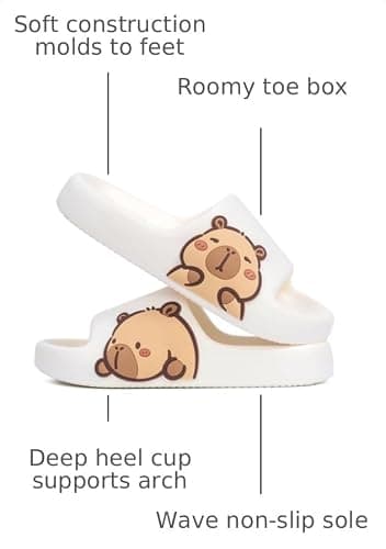 XUNBAI Men's and Women's Capybara Slides,Cute Capybara Slippers for Indoor Outdoor,Non Slip Quick Drying Shower Shoes,Comfort Cloud Slides Sandals thumbnail 3