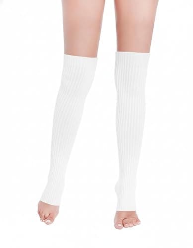 v28 Long Leg Warmer, Women’s Men 80s Party Ribbed Knit Dance Sports thumbnail 2