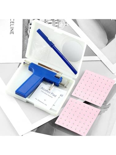 Professional Ear Piercing Kit with Safety Gun, Storage Case, Marking Pen, Alcohol Pads and Accessories thumbnail 6