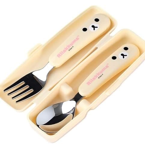 Cute Bear Designed Fork and Spoon Flatware Set with Case (Ivory) thumbnail 6