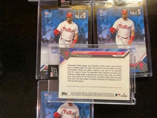 KYLE SCHWARBER *ON-CARD AUTO BLUE /49 2023 Topps Now #1007 Leadoff HR Record - Baseball Slabbed Autographed Cards thumbnail 2