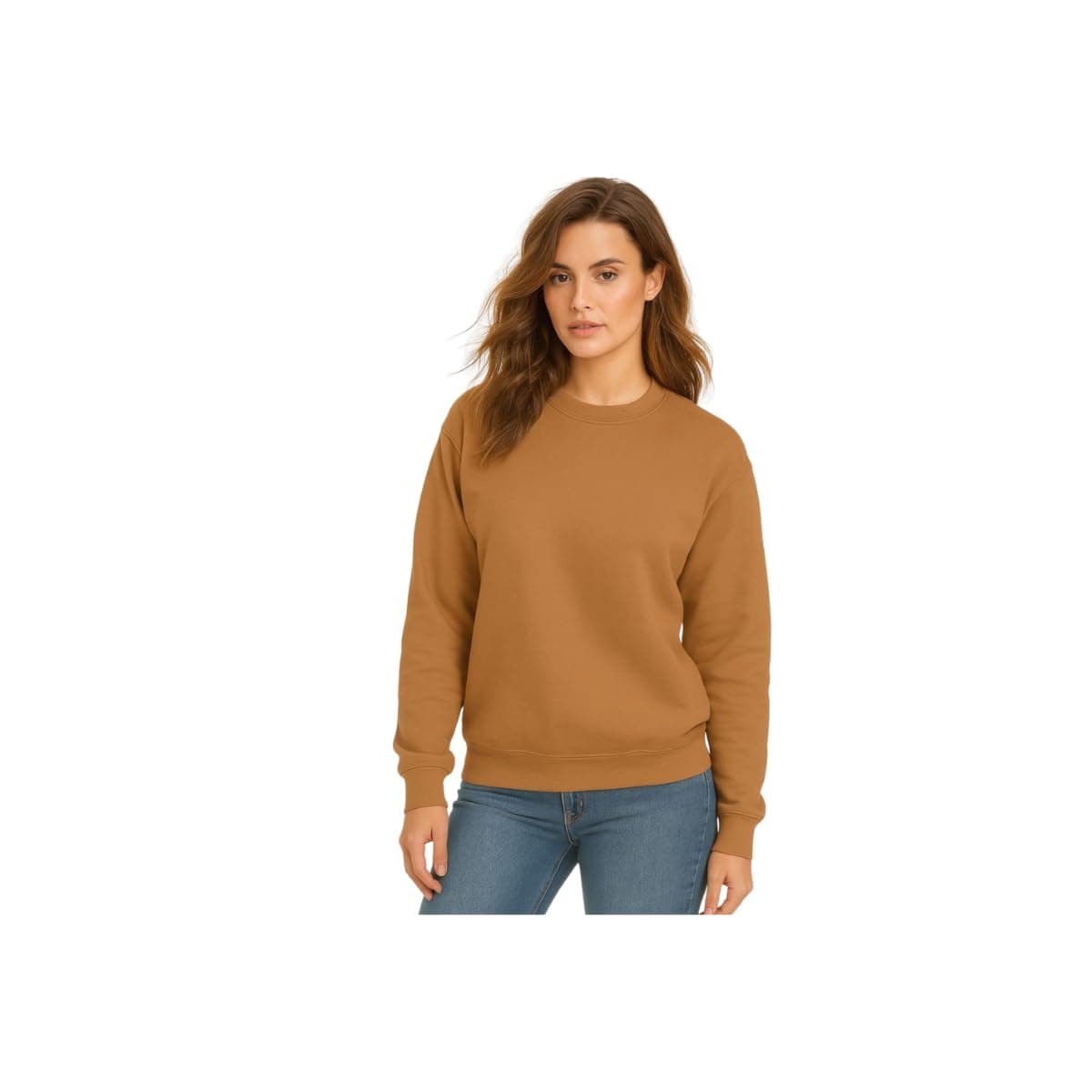 Casaco Moletom Gola Redonda Feminino Careca Blusa De Frio - Image 1