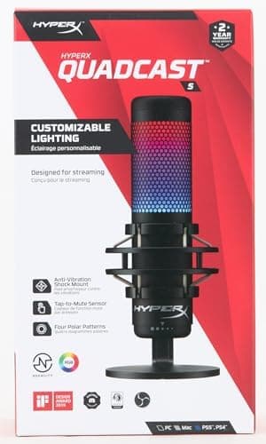 HyperX QuadCast S – RGB USB Condenser Microphone for PC, PS4, PS5 and Mac, Anti-Vibration Shock Mount, 4 Polar Patterns, Pop Filter, Gain Control, Gaming, Streaming, Podcasts, Twitch, YouTube, Discord thumbnail 16