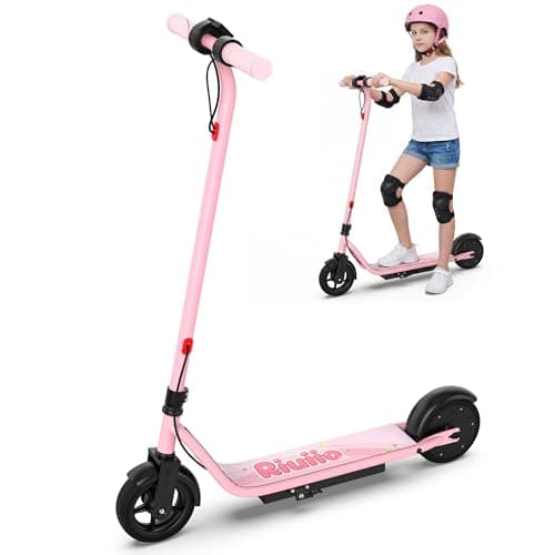 Electric Scooter for Kids Ages 6–14, Pink Electric Scooter, 250W Motor, Up to 10 Miles Range, 9 MPH, Lightweight Foldable Scooter for Girls - Image 1