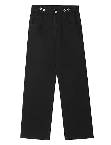 Nutriangee Men's Baggy Jeans Loose Fit Wide Leg Denim Pants | Skin Friendly, Y2K Hip Hop, Straight Leg, Skater Streetwear, Adjustable Buttons, Casual Street thumbnail 6