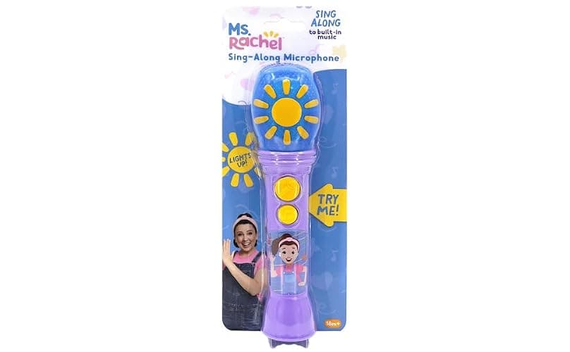 eKids Ms Rachel Toy Microphone for Kids, Includes Built-in Music and Lights, Toddler Toys Make Great Stocking Stuffers for Kids (Purple) thumbnail 6