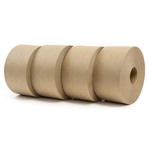 CURBY IPG Water-Activated Tape, 2.83" x 100M Refill Roll (4-Pack), Tan (CBIWAT) - Image 1