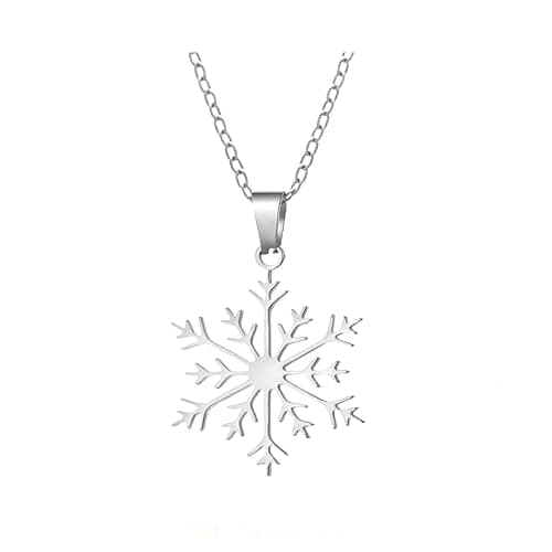 vdwv Stainless Steel Christmas Necklace Simple Elk Christmas Tree Snowflake Santa Pendant Necklace for Women Christmas Jewelry Winter Snow Clavicle Chain - Image 1