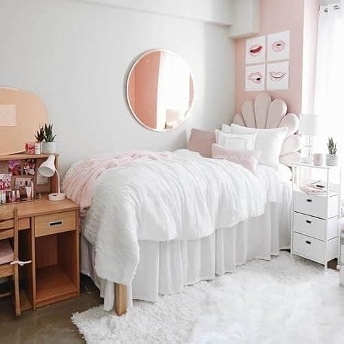 Crown Collection 30 Inch Drop Twin XL Size Dorm Bed Solid Bed Skirt Stylish Ruffled Pattern Split Corner Easy Fit Easy Care Fade & Wrinkle Resistant- Micorfiber Fit thumbnail 8