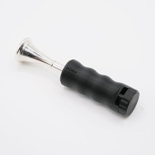 French Horn Mouthpiece Buzzing Practice Tool – Anywhere Practice & Warm-up – One-Touch Adjustable Resistance - BRASS BUZZ TRAINER (Black) - Image 1