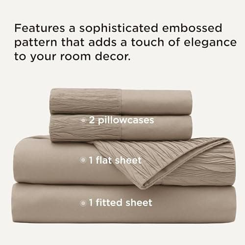 Bedsure Queen Sheet Set - 4 Pieces Soft Queen Size Sheets - Breathable & Cooling - Hotel Luxury - Easy Care Polyester Microfiber Bedding for Kids, Women, Men, Light Khaki thumbnail 2