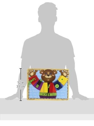 Melissa & Doug Basic Skills Puzzle Board - Wooden Educational ToyLearn to Button Busy Board, Activity for Fine Motor Skills, Developmental Toy for Toddlers Ages 3+ thumbnail 3