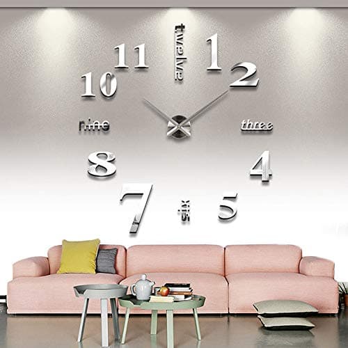 SOULONG Wanduhr-Aufkleber, 3D-Wanduhr, Spiegel-Aufkleber, große Uhr, Heimdekoration, einzigartiges - Image 1
