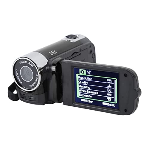 1080P HD Camcorder, 16MP DV Camera with 16x Digital Zoom, 2.7in TFT Rotatable Screen, Built-in Speakers, USB (Black) thumbnail 6