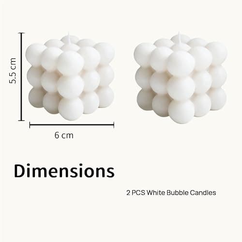 Duftkerze in Würfelform,2 Stück Weiß Bubble Kerze Candle,Sojawachs Kerzen Handgefertigt Duftkerze Aromatherapie Kerze für Dekoration Aesthetic für Schlafzimmer,Badezimmer,Dekoration thumbnail 7