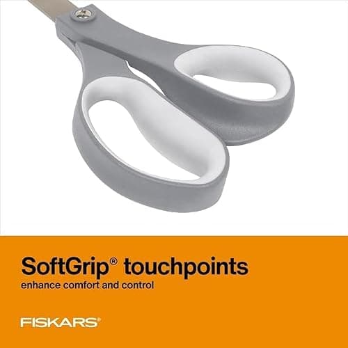 Fiskars All Purpose Scissors, High Performance Cutting, Stainless Steel Blades, Ergonomic and Comfort Handles, Perfect for Arts and Crafts and The Office, Scissors for Office | For Paper, Cardboard & Photos, Precision Stainless Steel Blades, Ergonomic SoftGrip Handles for Comfort & Control thumbnail 3