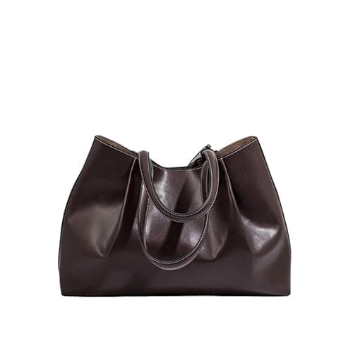 PU Leather Tote Bags Detachable Inner Pouch Shoulder Handbags for Women | Large Capacity For Work Commute; Magnetic snap closure; sturdy PU leather; Coffee & Black optional; thumbnail 2