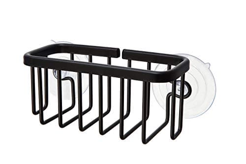 SunnyPoint NeverRust Kitchen & Bathroom Sink Caddy for Sponges, Scrubbers, Soap, 6" x 2.5" x 2.65", with Adhesive Mount - Additional Suction Cup Included –Aluminum (Black) thumbnail 7