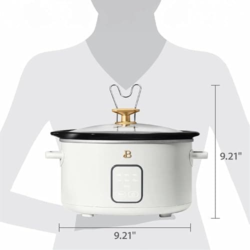 Beautiful 4-Quart Slow Cooker with Touch-Activated Display, Programmable Digital Controls, Removable Non-Stick Pot, Keep Warm Function, by Drew Barrymore (White Icing) thumbnail 2