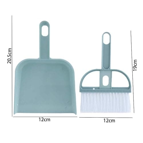 Mini Plastic Dustpan and Brush Set, Mini Dust Pans with Brush, Mini Hand Broom and Dustpan Set for Table, Desk, Keyboard, Cars(blue) thumbnail 3