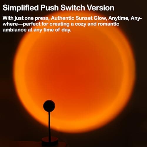 Sunset Lamp Projector Led Lights for Room, 360 Degree Rotation Sunlight Lamp Set Mood Lighting Bedroom Decor (Sunset) thumbnail 2
