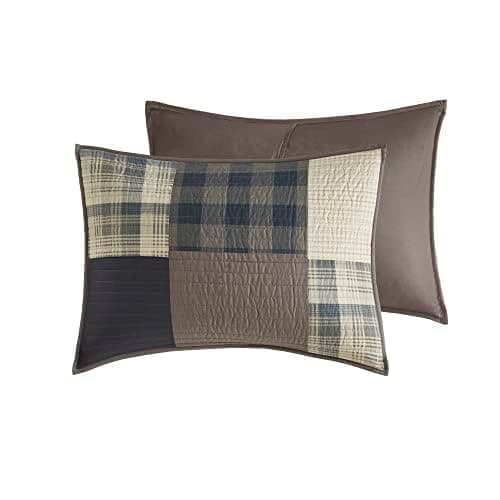 Woolrich Winter Hills Reversible Quilt Set - Cottage Styling Reversed to Solid Color, All Season Lightweight Coverlet, Cozy Bedding Layer, Matching Shams, Oversized Full/Queen, Plaid Tan 3 Piece thumbnail 11