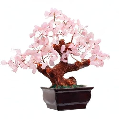 Parma77 Feng Shui Natural Rose Pink Quartz Crystal Money Tree, Healing Crystal Trees Bonsai Style Decoration for Wealth and Luck for Home Decor, Gifts for Women thumbnail 9