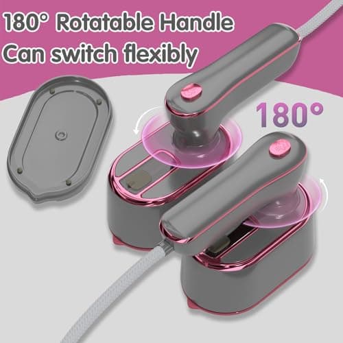 Travel Steamer Iron for Clothes Mini - Portable Ironing Machine Travel Small Size Portable Steamer Travel College Dorm Home Essentials (LightGrey) thumbnail 2