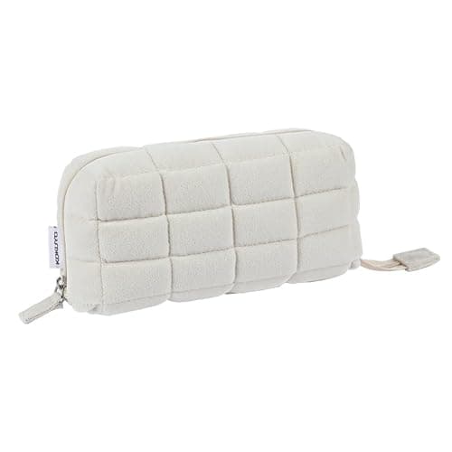 GETBSTOOP Multifunction Quilted Creative Pencil Box Large Capacity Travel Toiletry Bag Cotton Pillow Shape Simple Pen Pouch for Outdoor Travel - Image 1