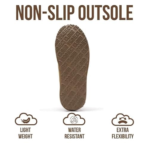 Project Cloud Mens Slippers 100% Genuine Leather with Australian Shearling Lining & Memory Foam Insole Outdoor & House Slippers for Men - Non-Slip Fuzzy Mens Shoes(Relaxation) thumbnail 4