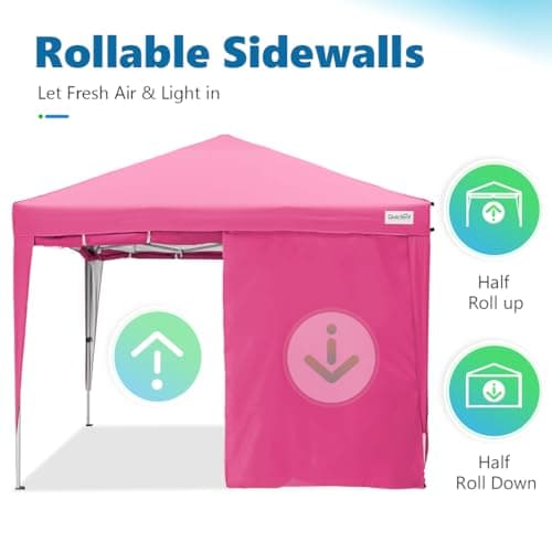 Quictent Easy Pop up Canopy Tent 10'x10' with 4 Detachable Window Sidewalls, One Person Setup, Waterproof Outdoor Portable Vendor Event Tent Shelter Enclosed, Wheeled Bag Included thumbnail 4