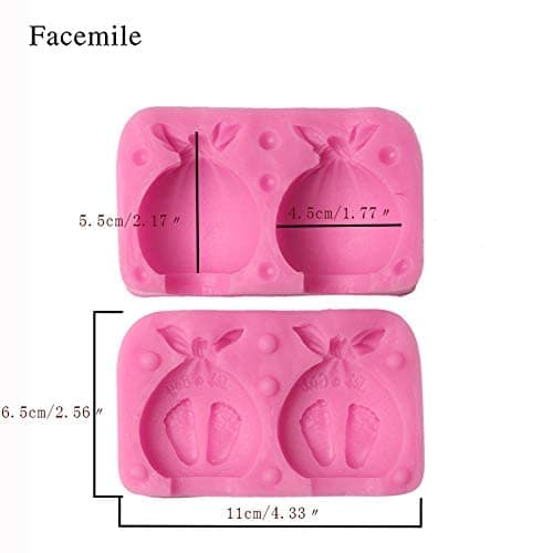 Baby Shower Silicone Candle Mold,3D Baby Foot Silicone Soap Mold Fondant Cake Decorating Candy Chocolate Mould (Boy&Girl) thumbnail 2