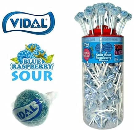 Vidal Lollipops Lotta Lollies Lollipops Tongue Painter Gluten Free, Suitable for Vegetarians 150 Lollies (Sour Blue Raspberry Flavoured) thumbnail 3