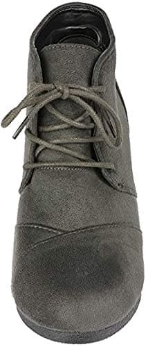 DREAM PAIRS Women's Wedge Boots Casual Fashion Lace Up Low Heel Ankle Booties Shoes thumbnail 5