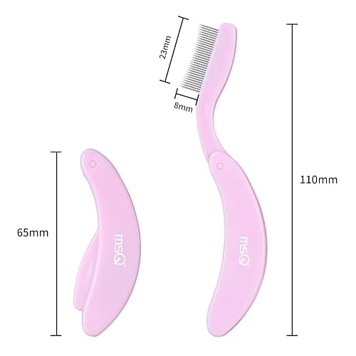 Eyelash Comb MSQ Eyelash Separator Tool Eyelash Comb Separator Folding Eyelash Brush Separator Lash Comb for Eyelash Makeup Brush (Pink) thumbnail 6