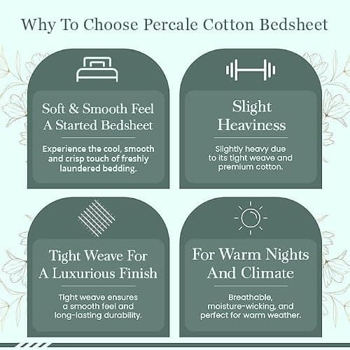 Feather & Stitch Softest 100% Cotton Sheets, 300 Thread Count Percale Weave Bedding, 16" Deep Pocket, Cooling Sheets, Breathable Bed Set, Hotel Premium Quality (King, Victorian Floral) thumbnail 7