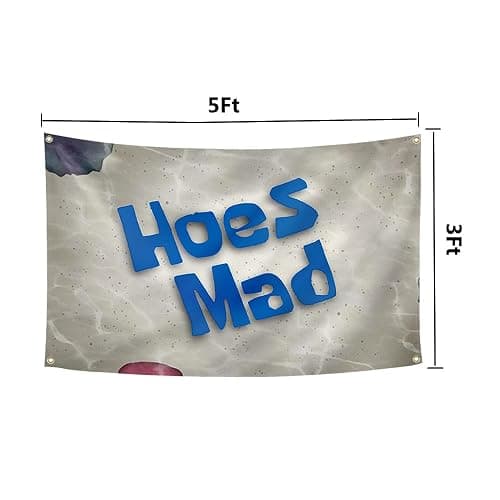 WSINO Hoes Mad Flag 3x5Ft Funny Meme Tapestry for College Dorm Room Guys Man Cave Frat Bedroom Art Deco thumbnail 3