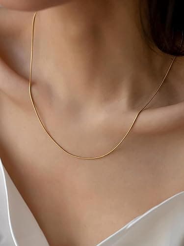 Elegance 11 designs Gold Plated Thin Chain Layered Necklaces For Women Non Tarnish,18k Gold Plated Stainless Steel Dainty Waterproof Gold Necklace Set Stack For Women Gifts Jewelry thumbnail 3