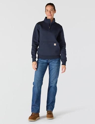 Carhartt Women's Relaxed Fit Midweight Quarter-Zip Mock-Neck Sweatshirt thumbnail 4