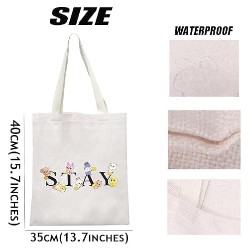 MEIKIUP Stay Fandom Makeup Bag Korean Group Makeup Bag Gift Character Cosmetic Bag Korean Group Fans Gift (STAY Tote Bag) thumbnail 3