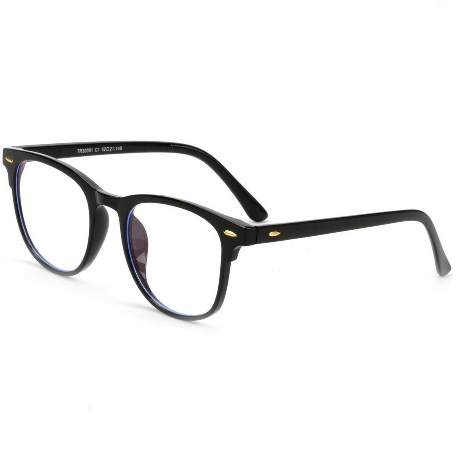 Blue Light Blocking Gaming Glasses Spectacles Anti Eyestrain Glasses Eyewear Retro Vision Care Anti Glare for PC Laptop Gamer Computer Reading - Black - Image 1