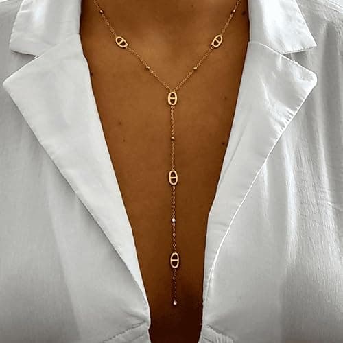 Awlve Collier LONG MAILLE MARINE Collier y Acier Inoxydable Sautoir Plongeante Femme thumbnail 3