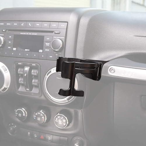 Savadicar JK Multi-Function Drink Cup Phone Holder, 2 in 1 Bolt-on Stand Bracket Organizer, Cell Phone Mount Compatible with 2011-2018 Jeep Wrangler JK JKU 2 & 4 Door, Interior Accessories, Black thumbnail 7