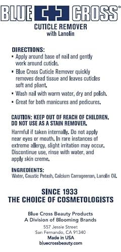 Cuticle Remover & Softener Liquid for Nails – Blue Cross Professional Nail Care with Lanolin, Hydrating Treatment for Dry Cuticles & Hangnails, Made in USA, 6oz thumbnail 8