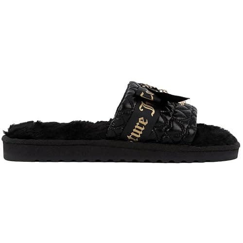 Juicy Couture Women's Faux Fur Slide Sandal Slippers, Open Toe, Comfortable Indoor Outdoor House Shoes thumbnail 3