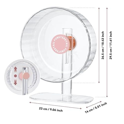 FunstersTail Super Silent Hamster Wheel 10.4 Inch, Magnetic Large Rat Wheel for Chinchilla, Gerbil, Guinea Pig, Cat, Mouse, Sugar Glider and Dwarf, Syrian Hamster Accessories (Peach Pink) thumbnail 6
