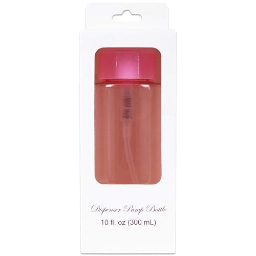 10oz Pink Push Down Pump Dispenser Empty Refillerble Bottle with Flip Top Cap - for Nail Polish, Travel, Cosmetics Packaging thumbnail 4