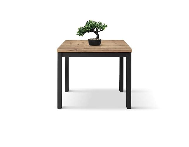 PAZZO DESIGN Mesa extensible Giuliano, roble rústico, ennoblecida (base negra, 90 x 90 x 76,5) - id_2141 - Image 1